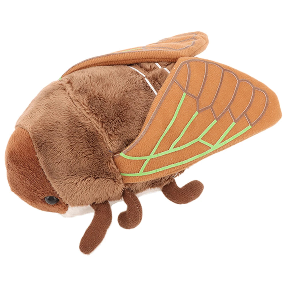 18cm Funny Creative Cartoon Insect Simulation Golden Cicada Plush Toy Brown Insect Soft Plush Toy Birthday Gift for Boy or Girls
