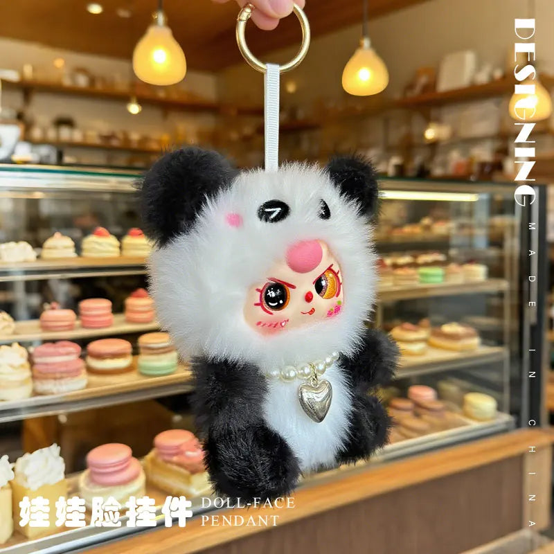 キュートな もこもこ アニマル 着ぐるみ パール ネックレス マスコット