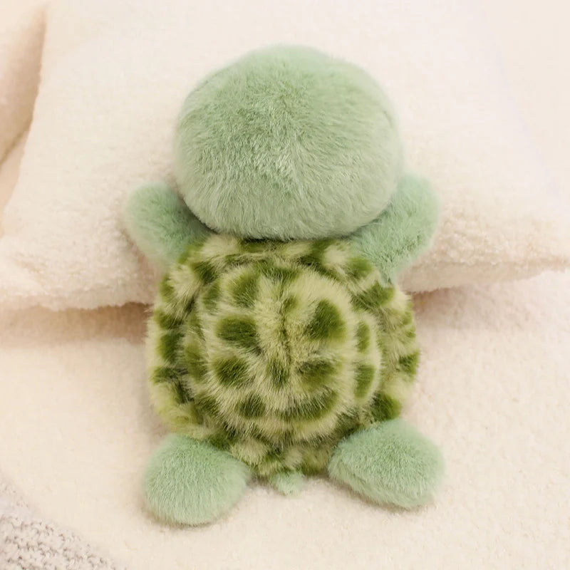 ふわふわ ミントグリーン 大きな瞳の亀 ぬいぐるみ
