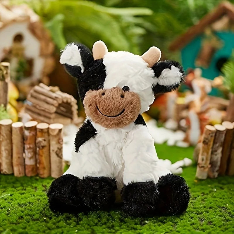 7.87in Cuddly Cow Plush Toy Soft Snuggly Stuffed Animal for Children Cute Silly Cow Doll Kawaii Cattle Plush Kids Birthday Gifts