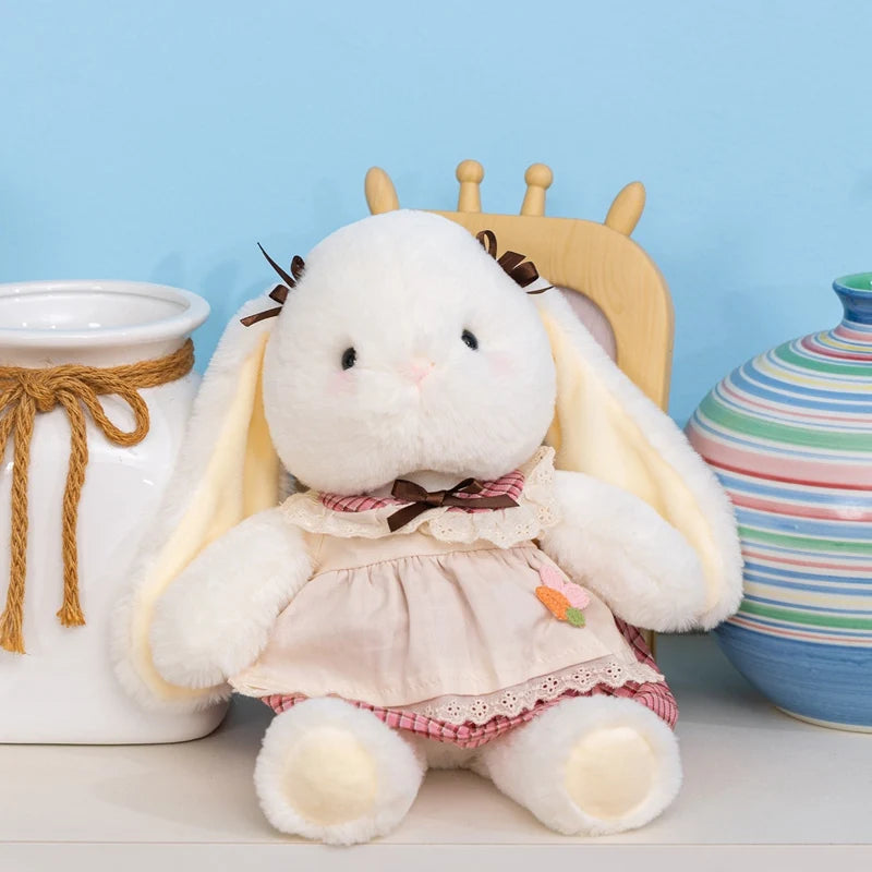 Cute Long Ears Princess Rabbit Plush Doll Cartoon Bunny Wear Skirt Animal Stuffed Toy Home Decoration Birthday Gift For Girls