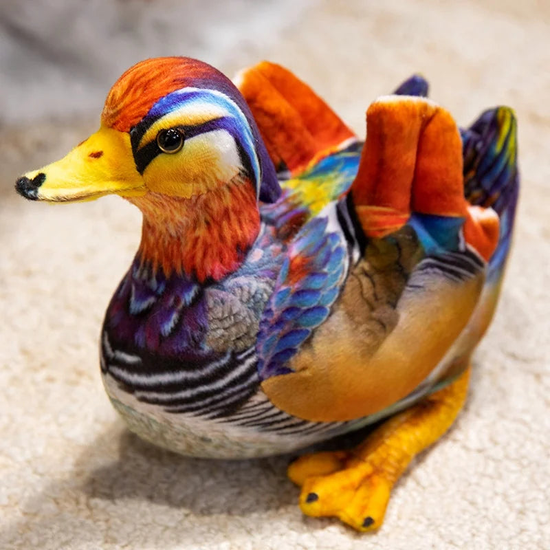 リアルなアヒルのつがいぬいぐるみ オシドリと野鳥