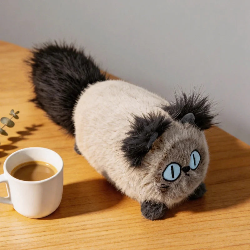 ふわふわ シャム猫風 青い瞳のぬいぐるみ