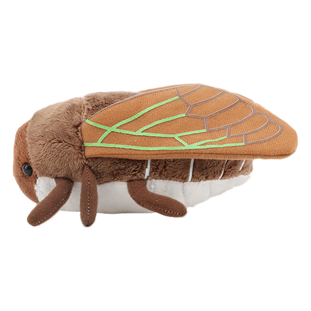 18cm Funny Creative Cartoon Insect Simulation Golden Cicada Plush Toy Brown Insect Soft Plush Toy Birthday Gift for Boy or Girls