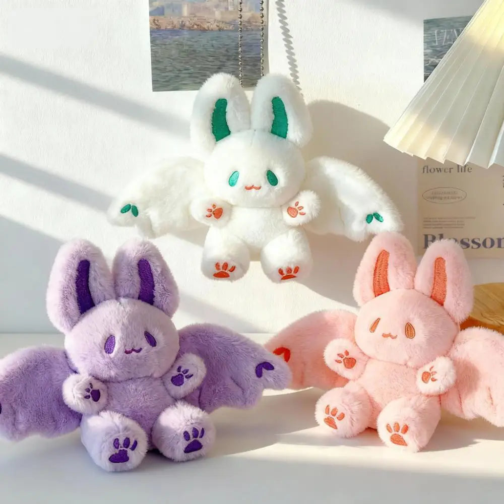 ふわふわ コウモリうさぎ 翼付き ぬいぐるみ