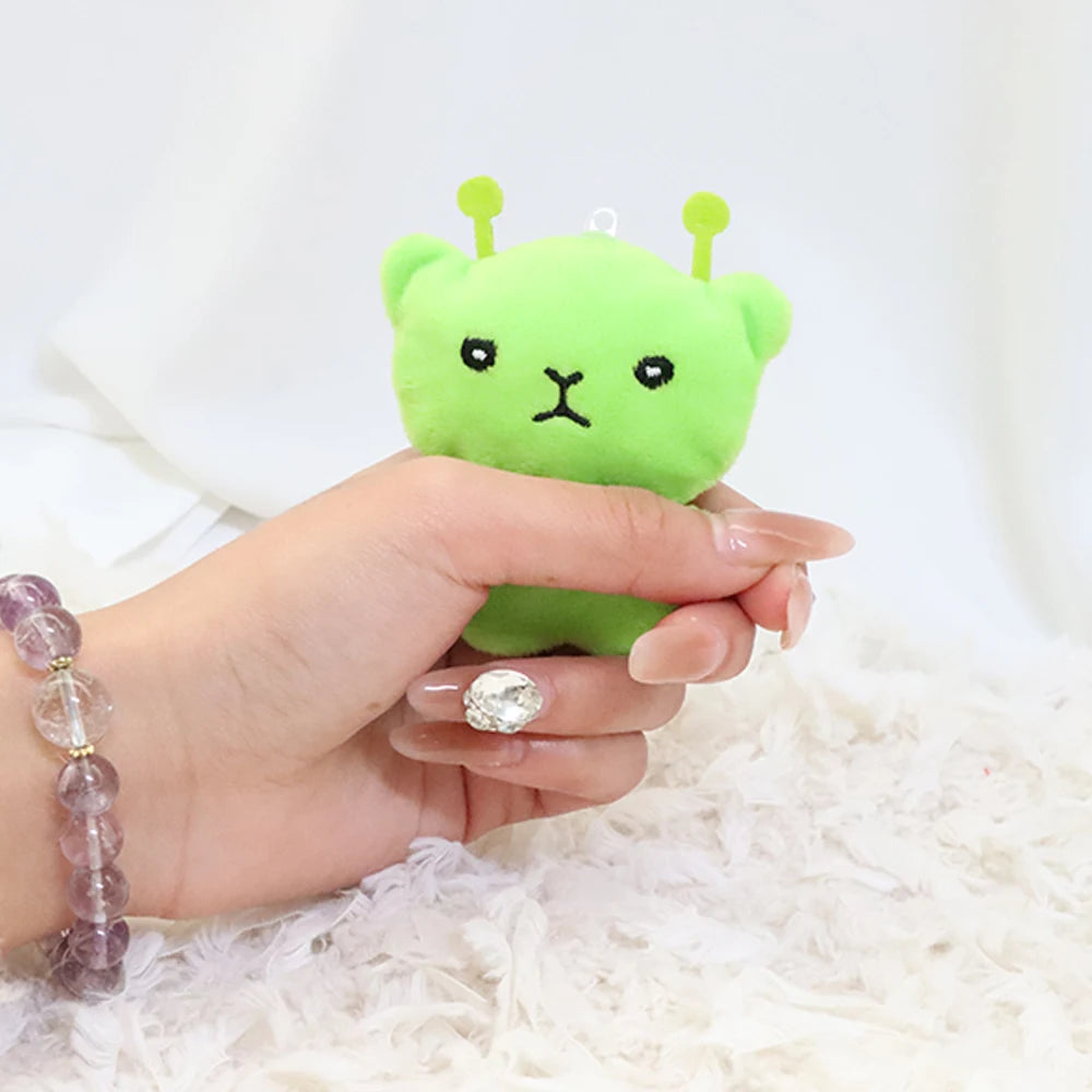 Cute Cartoon Alien Cat Plush Toy Pendant Little Alien Cat Keychain Doll Soft Stuffed Birthday Gifts for Kids Girl Backpack Decor