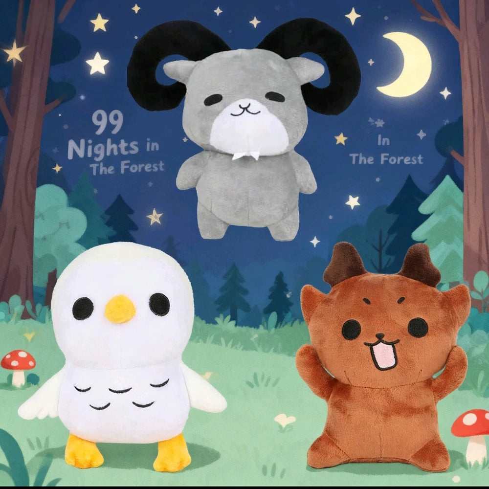 New 99 Nights In The Forest Deer Plush Toys Movie Stuffed Animals Eagle Owl or Goat Toy Fans Birthday Gifts Kids Toys Room Decor