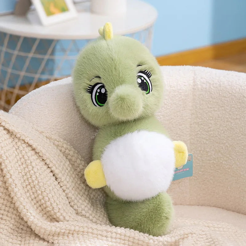 ふわふわの かわいい タツノオトシゴ ぬいぐるみ グリーンとピンク ペア
