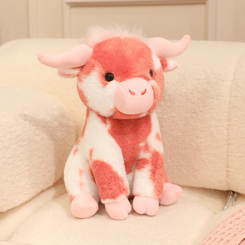 もこもこ たてがみと斑点模様が可愛い牛ぬいぐるみ
