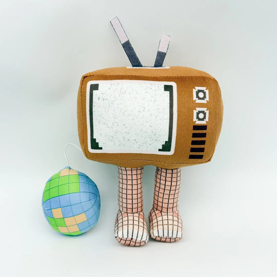 レトロ 砂嵐画面 テレビぬいぐるみ 地球儀付き
