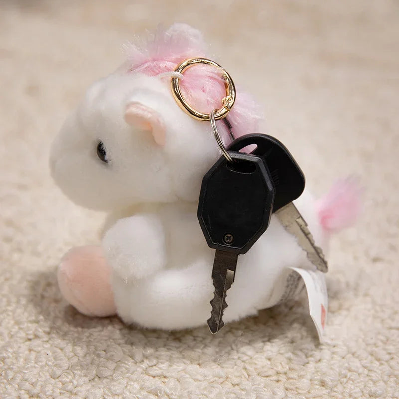 かわいい動物ふわふわマスコットキーホルダー