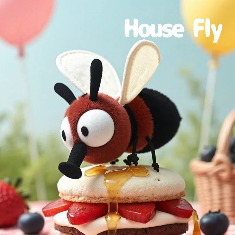 House Fly ハエの 赤黒 かわいい ぬいぐるみ