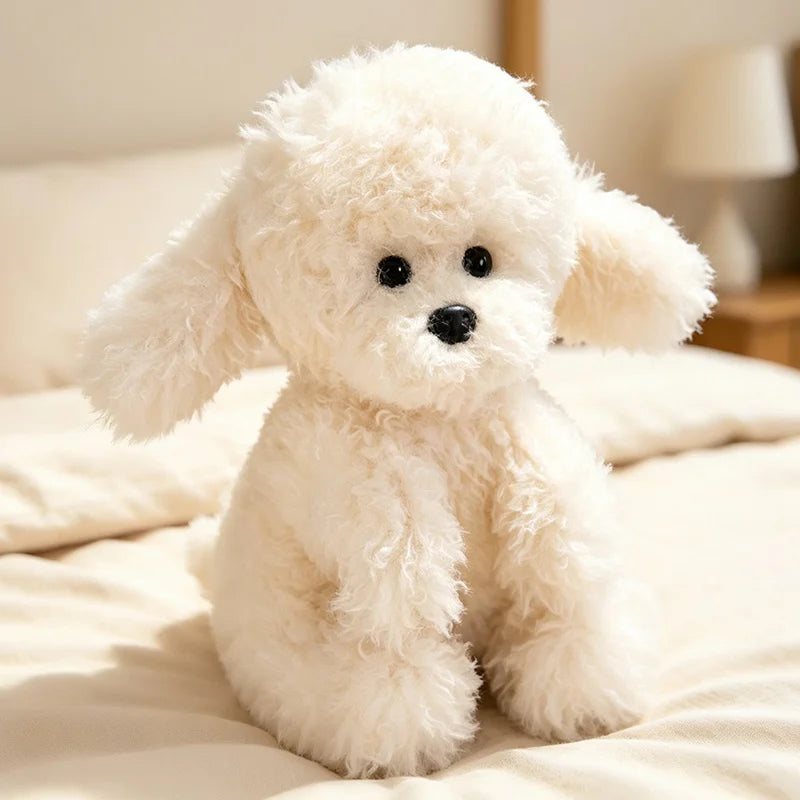 New 32CM Cute lifelikeTeddy Dog Plush Toy Curly Dog Doll Kawaii Simulation Dog To Send Christmas Birthday Gift