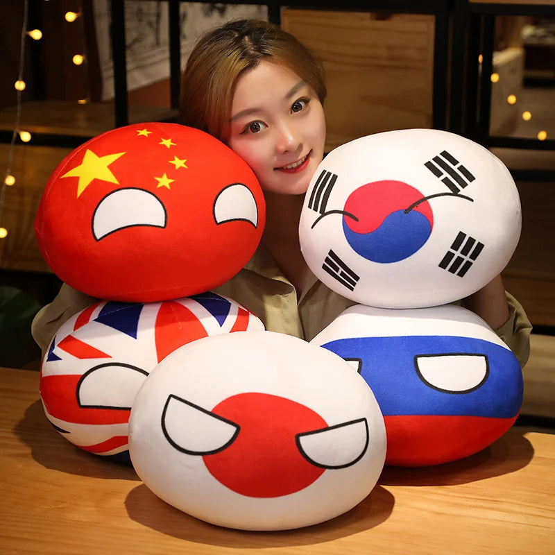 丸型国旗デザイン ふわふわ カントリーボール ぬいぐるみ