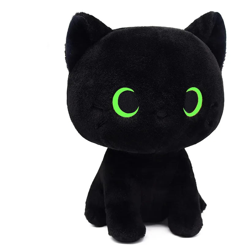 Kawaii Black Cat Plush Toy Halloween Stuffed Animal Pillow Black Cat Plush Doll Baby Toys Plushie Christmas Gift for Kids Girls