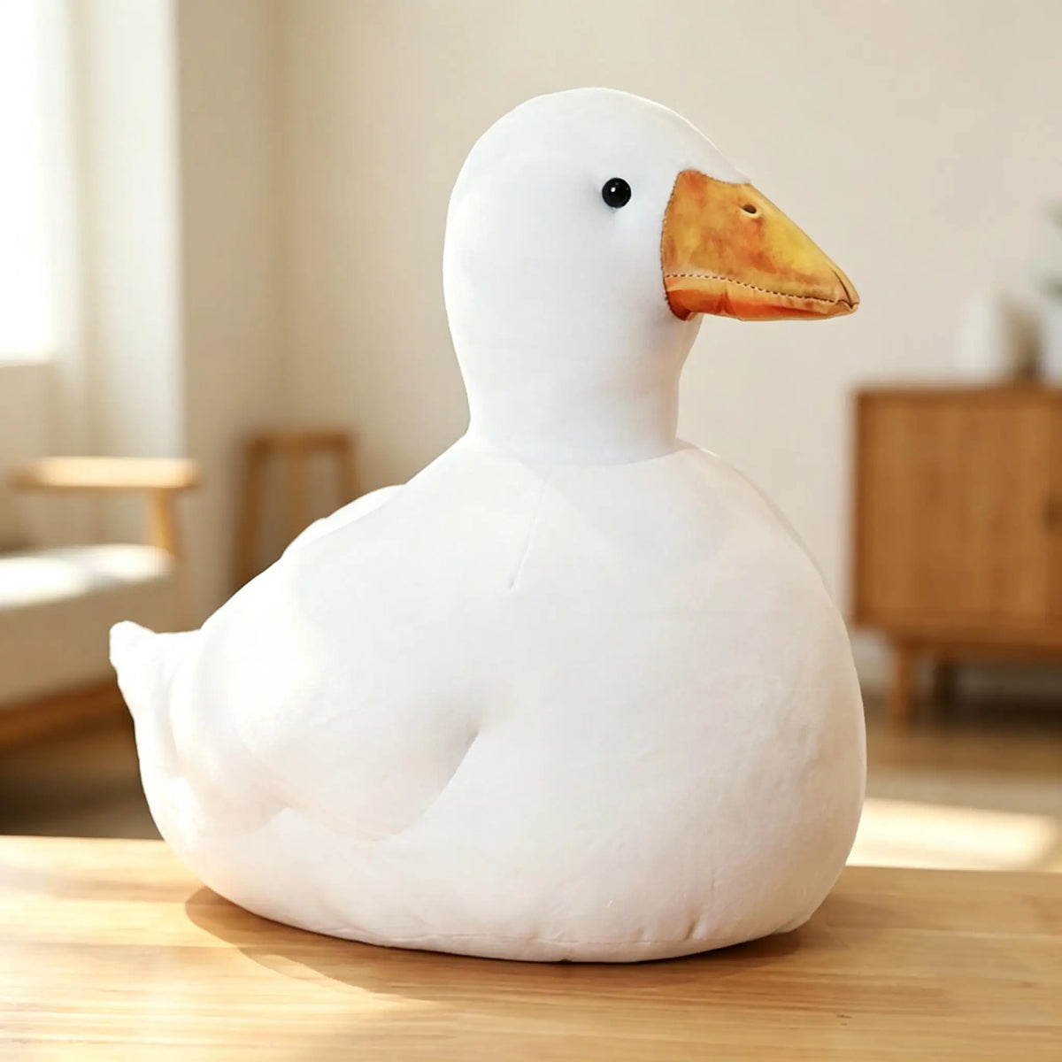 癒し の もちもち 白い アヒル ぬいぐるみ