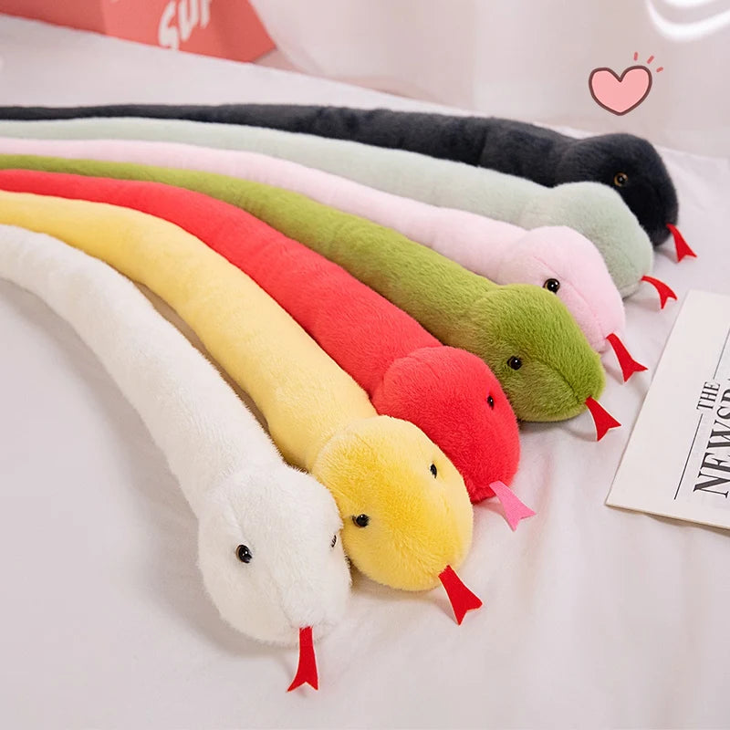 ふわふわ 長い ヘビ ぬいぐるみ 抱き枕 カラフル