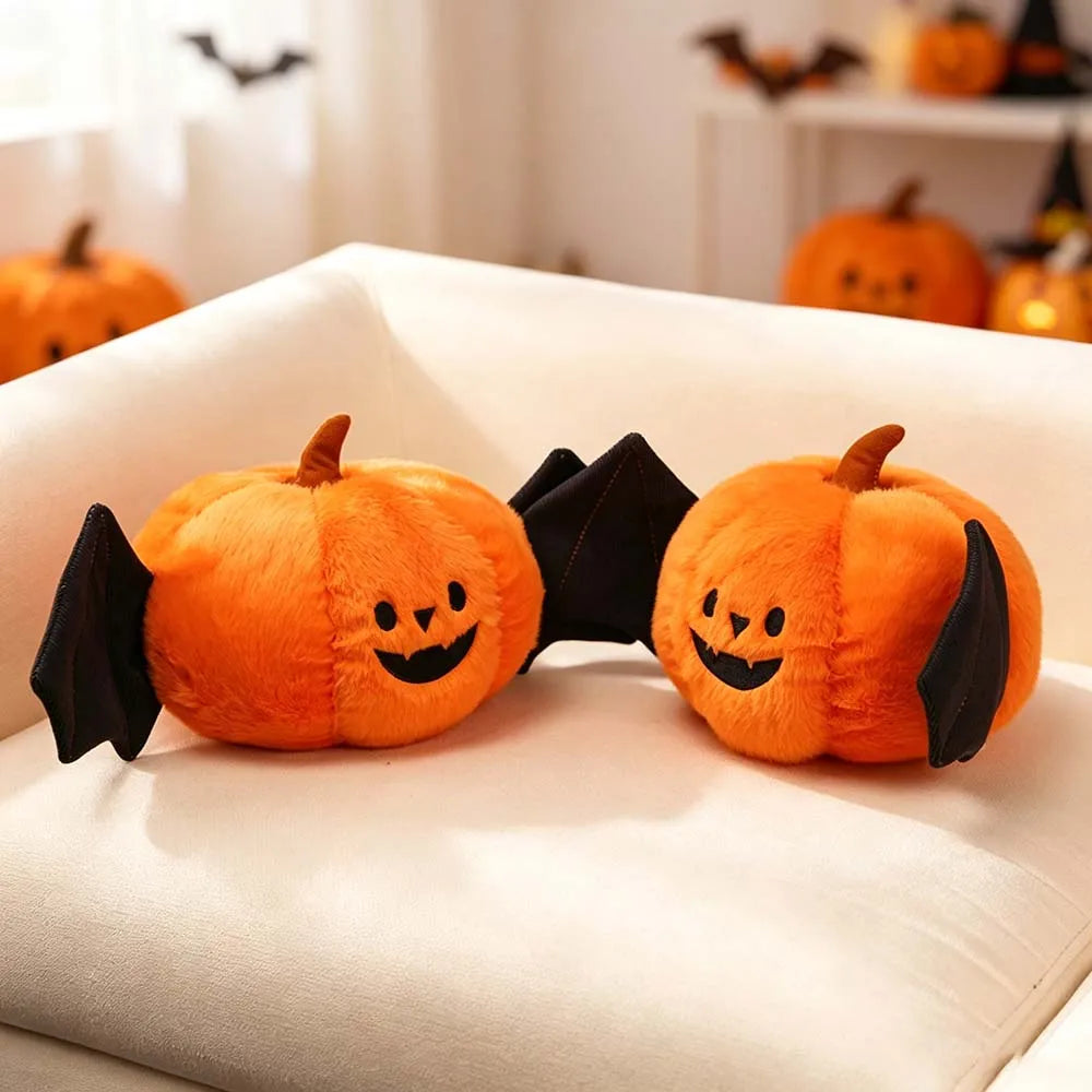 20cm Halloween Pumpkin Plush Toy Stuffed Cartoon Holiday Gift Cute Doll Bat Pumpkin Tricking Pops Festival Decor Gifts