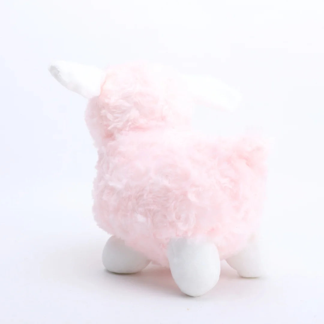 可愛い ふわふわ 羊のぬいぐるみ 白とピンク 金の鈴付き