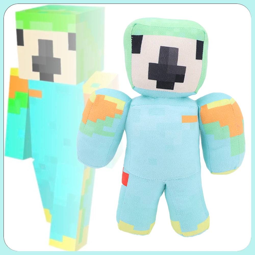 マインクラフト風 レインボーヘッドバンド 黒 ぬいぐるみ