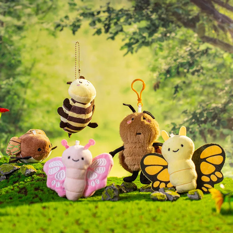 New Animal and Insect Plush Pendants Parrots, Butterflies, Bees, Horses, Cockroaches, Snails Plush Toy Backpack Pendant Kids Toy