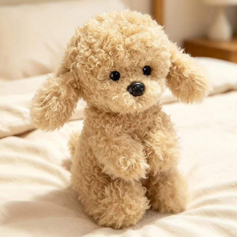 New 32CM Cute lifelikeTeddy Dog Plush Toy Curly Dog Doll Kawaii Simulation Dog To Send Christmas Birthday Gift
