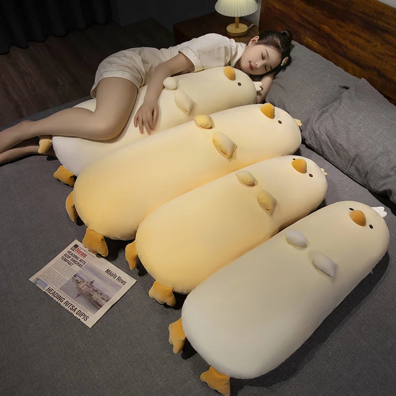 70/90cm Duck Long Pillow Stuffed Soft Cartoon Animal Chick Bolster Plushie Sleeping Leg Support Peluche Birthday Gift