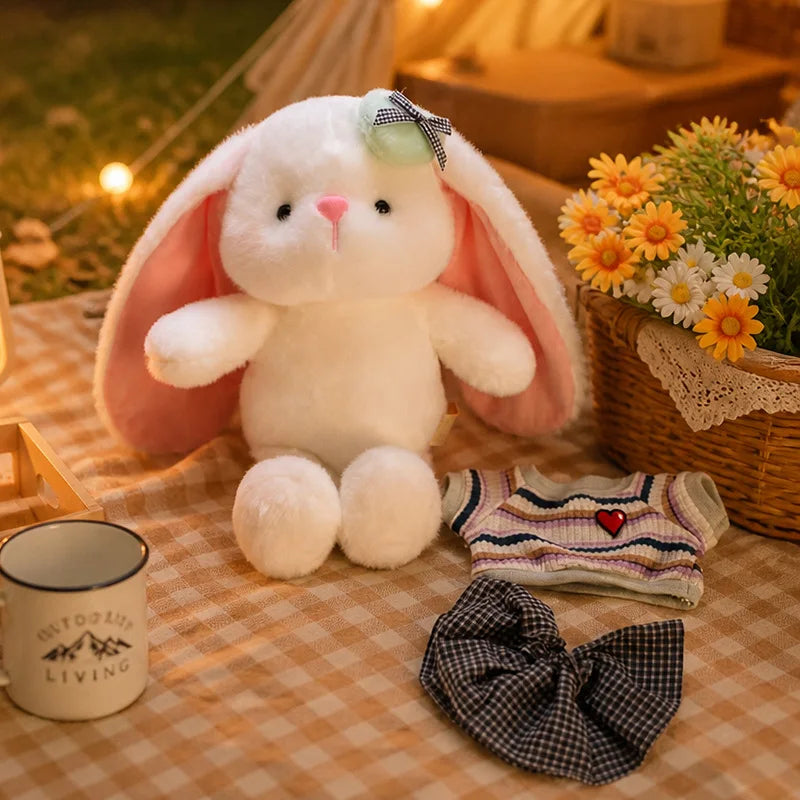 23cm Cute Rabbit Plush Toy Stuffed Animal Bunny Soft Doll Sleep Hug Pillow Kawaii Rabbit with Dress Gift for Girls