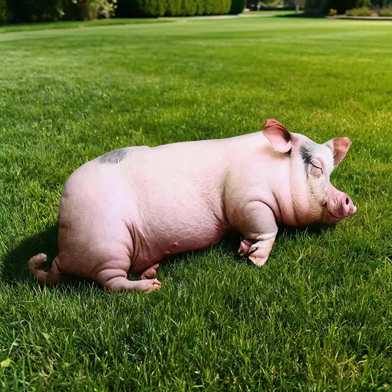 リアルな眠る豚のぬいぐるみクッション