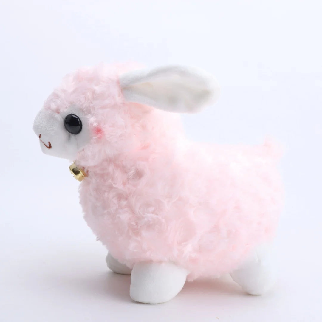 可愛い ふわふわ 羊のぬいぐるみ 白とピンク 金の鈴付き