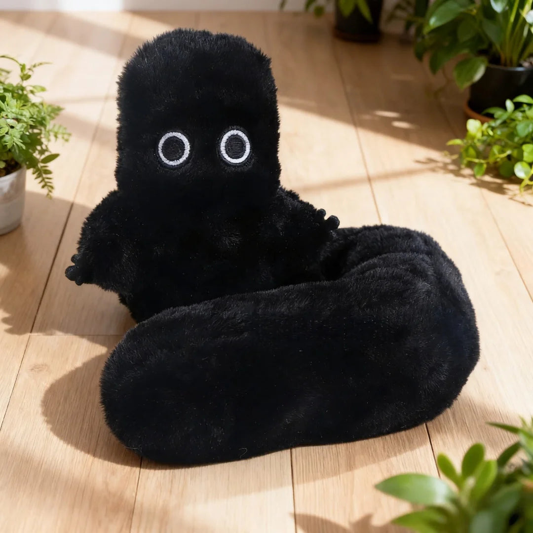 白黒2色 ふわふわ 長細い ユニーク キャラクター ぬいぐるみ