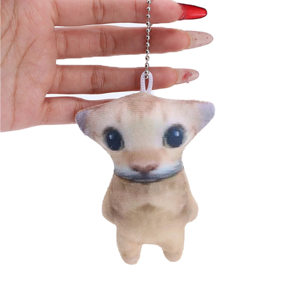 ソフト 目が大きい シュール ビンガス 猫 ぬいぐるみ キーホルダー