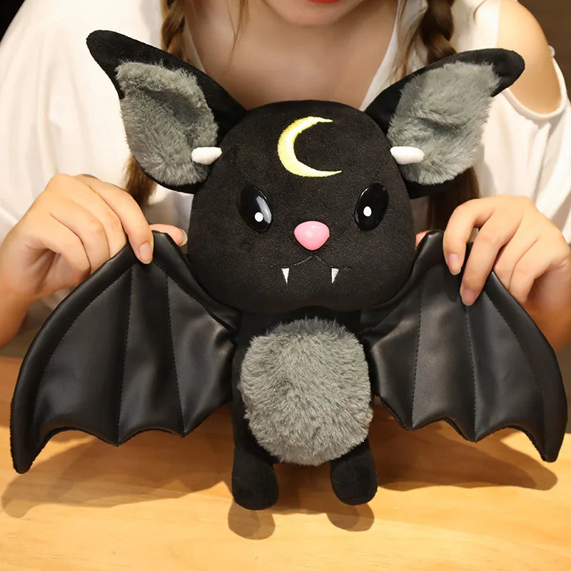 25cm Demon Bat Halloween Plush Toys Four-color Dark Series Bats Cartoon Soft Model for Boys or Girls Christmas Halloween Gifts