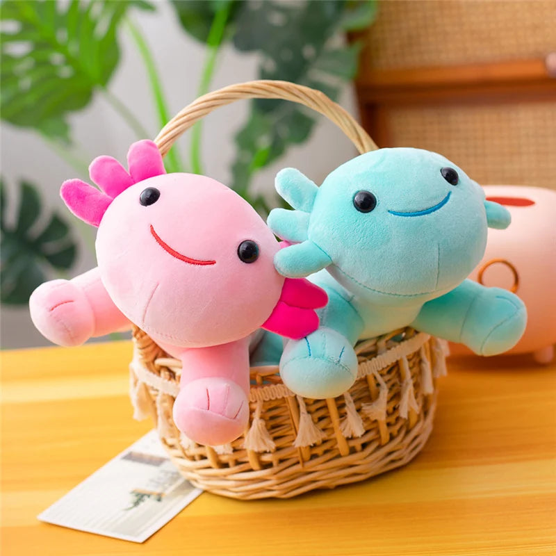 カラフルな ふわふわ ウーパールーパー ぬいぐるみ