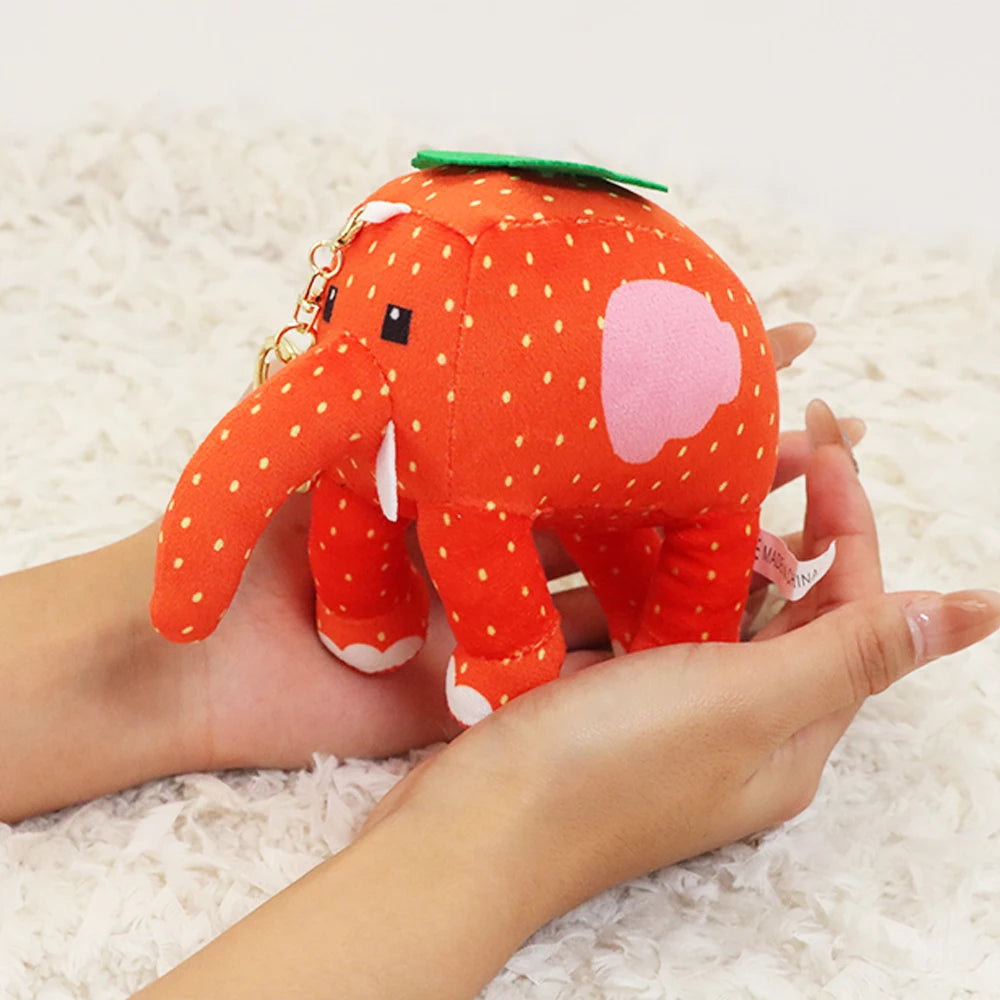 STEAL A BRAINROT Strawberry Elephant Plush Toys Cute No. 67 Keychain Pendant Dolls Game Surrounding Elephant Toys Birthday Gifts