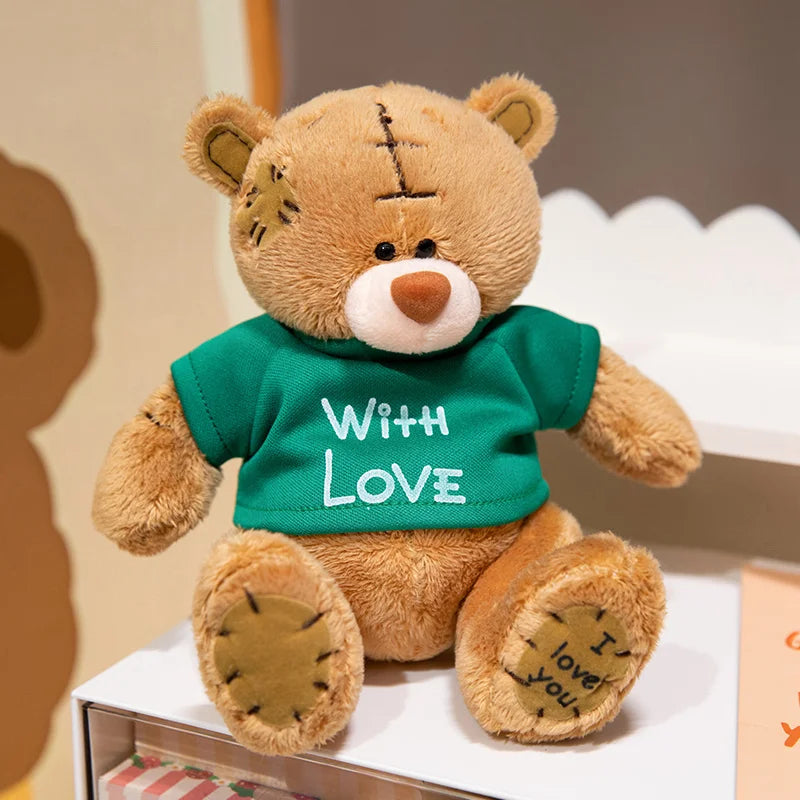 卒業祝い 縫い目入り テディベア 黒ガウン「I Love You」