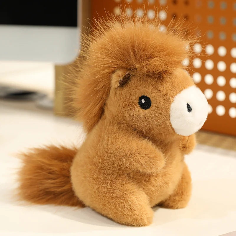 かわいい ふわふわ ポニー ぬいぐるみ 白と茶色の2個セット