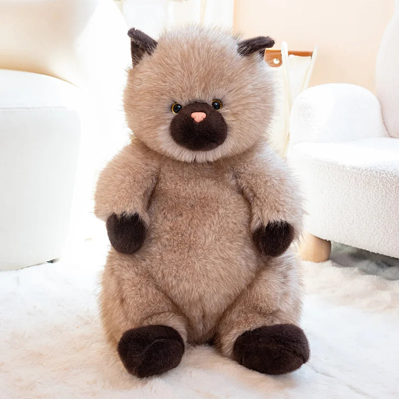 まるまる もふもふ猫ぬいぐるみ シールポイント＆濃いブラウン
