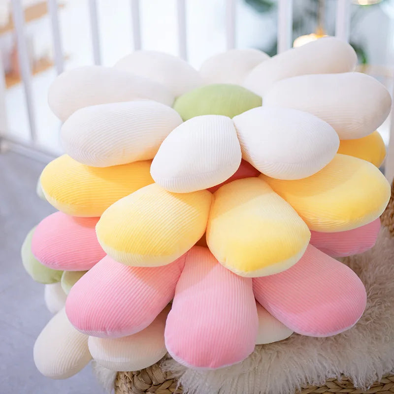 40-80cm Daisy Plush Plant Pillow Lifelike Sunflower Seat Cushion Yellow Pink Beige Chair Flower Pillow