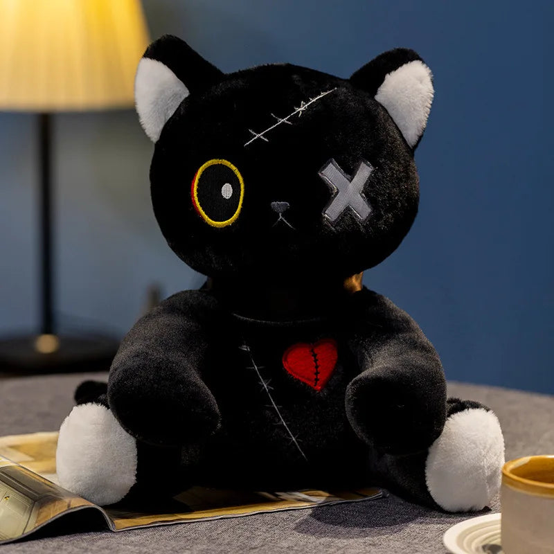 25cm Mood Cat Plush Toy Tuffed Dark Series Gothic Lolita Stuffed Animal Plush Cat Plushie Birthday Gift Toys for Kids Room Decor