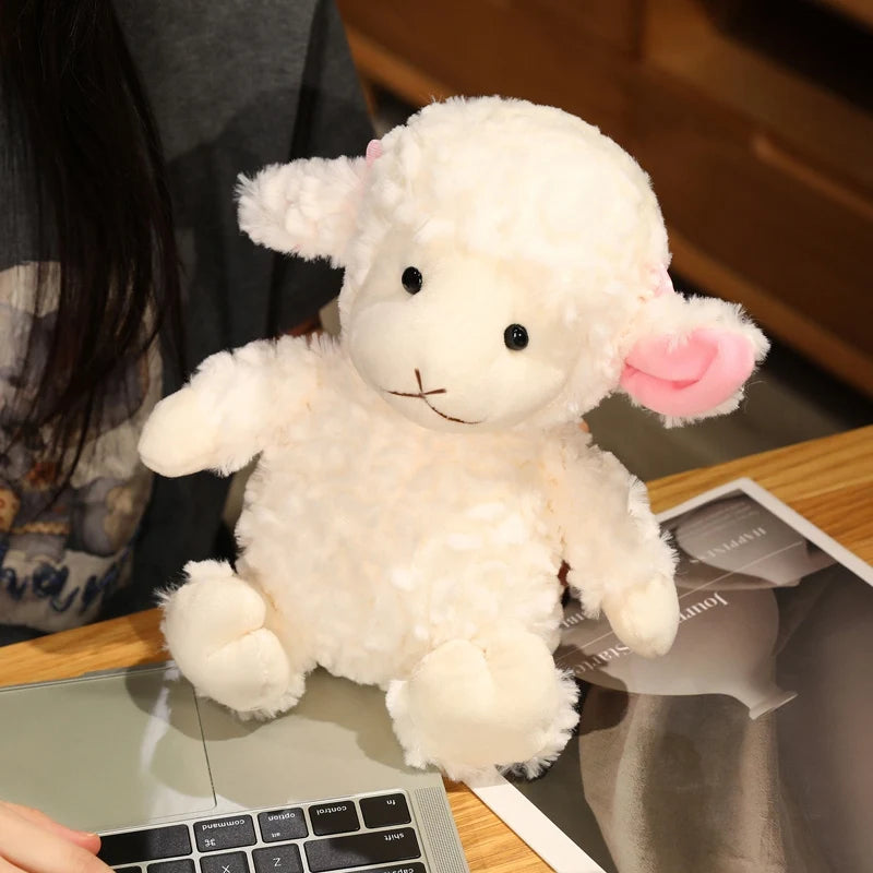 Cute Soft White Sheep Plush Toys Soft Lamb Plushie Dolls Stuffed Sheep Sleeping Toys Birthday Gifts for Kids Home Decor