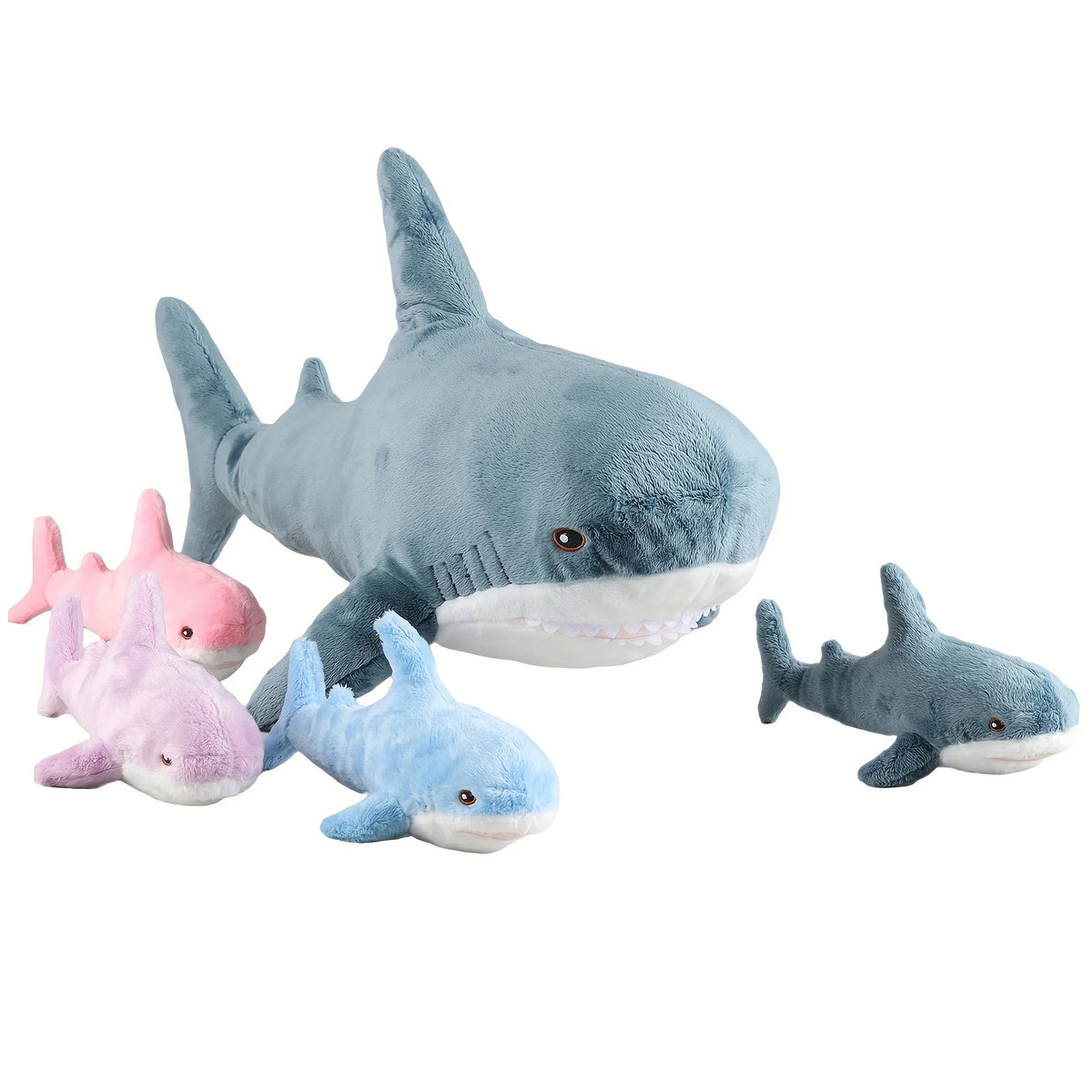 ふわふわ カラフル 親子 サメ ぬいぐるみ セット