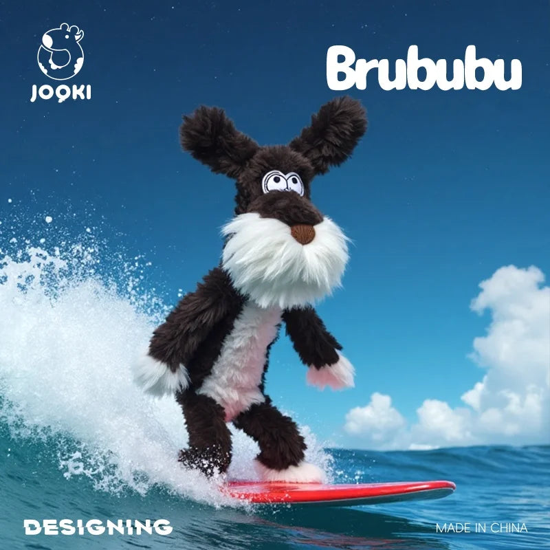 Jooki ブルブブ ふわふわ黒白 犬のぬいぐるみ