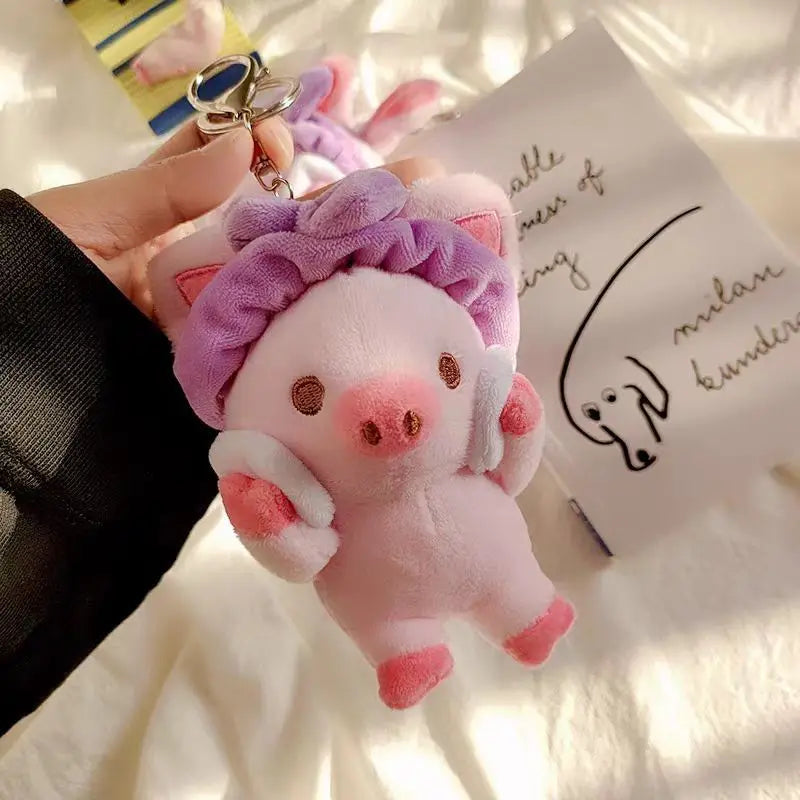 Cute Cartoon Face Wash Pig Plush Toys Soft Plush Doll Toy Car Bag Pendant Key Chain Stuffed Animals Toy Kids Girl Boy Gifts