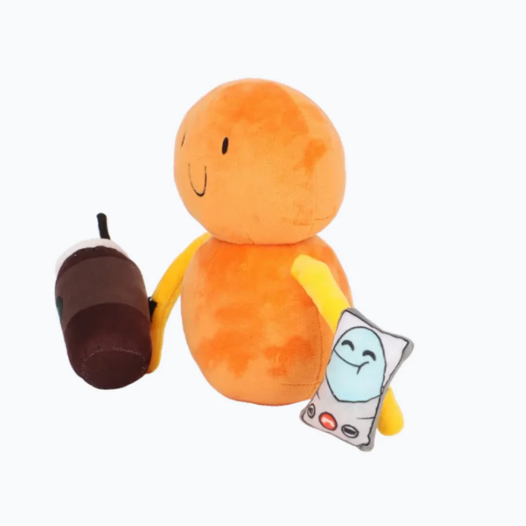 ノムノム オレンジ ぬいぐるみ コーヒーカップとスマホ付き