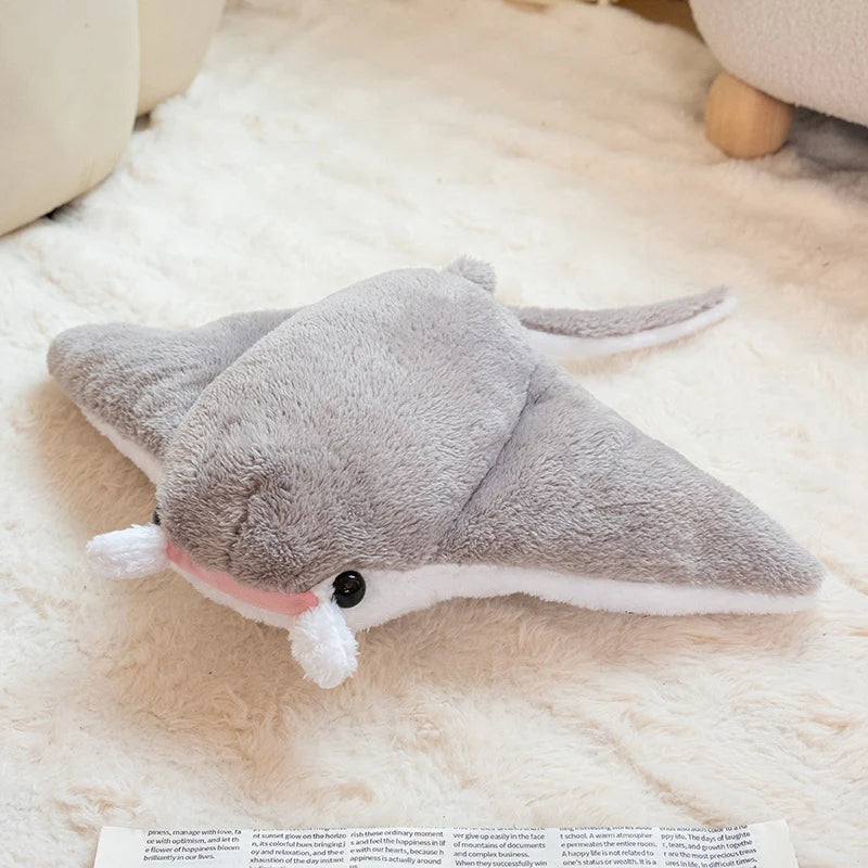 New Cartoon Fish Manta Ray Plush Toy Cute Devil Rajiformes Cute Mobulidae Plushies Pillow Stuffed Soft Marine Life Dolls Gifts