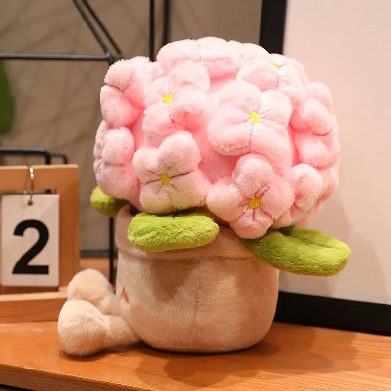 30cm Artificial Flower Plush Toy 3 color Plants Bloom hydrangea macrophylla Soft Dolls Girls Boys Kawaii Xmas Gift Home Decor