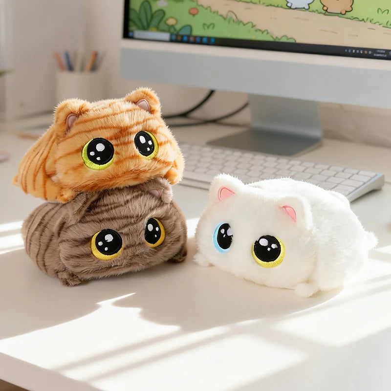 大きな目の可愛い猫 もこもこ ぬいぐるみ ハンドウォーマー