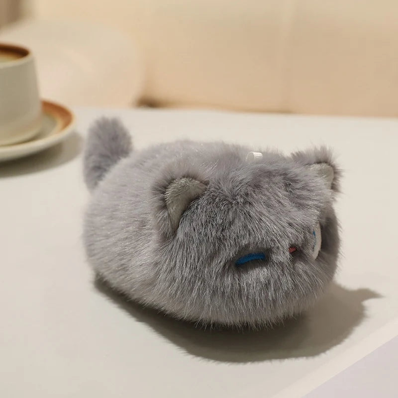 かわいい猫の顔 ふわふわぬいぐるみ ポーチ