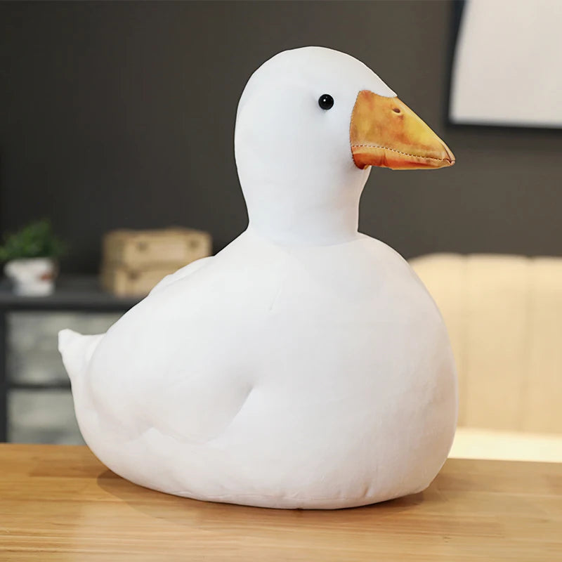 癒し の もちもち 白い アヒル ぬいぐるみ